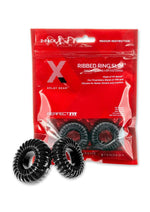 Load image into Gallery viewer, The Xplay Pf Blend Premium Stretch Ribbed Ring Slim - Black - 2 Pack
