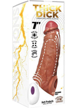 Load image into Gallery viewer, Thick Dick Vibrating Penis Silicone Sleeve - Caramel - 7in
