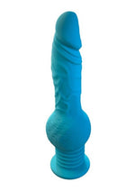 Load image into Gallery viewer, Throb Rechargeable Silicone Thrusting Dildo with Balls and Suction Cup - Teal