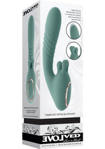 Load image into Gallery viewer, Thrust Into Ecstasy Rechargeable Silicone Dual Vibrator - Green
