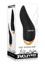 Load image into Gallery viewer, Tip Tingler Silicone Rechargeable Tongue Shape Vibrator - Black/Copper
