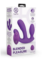Load image into Gallery viewer, Together Blended Pleasure Rechargeable Silicone Triple Pronged Vibrator with Remote Control - Purple
