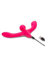 Load image into Gallery viewer, Together Double Tap Rechargeable Silicone Double-Ended Vibrating Strapless Strap-On - Pink
