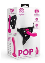 Load image into Gallery viewer, Together Toys Pop Silicone Dildo 5.5in and Harness - Black/Pink - Set