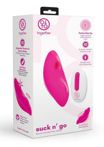 Load image into Gallery viewer, Together Toys Suck N' Go Rechargeable Silicone Clitoral Stimulator with Remote - Pink/White