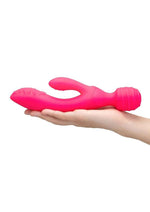 Load image into Gallery viewer, Together Tri Delight Dual-Ended Rechargeable Silicone Triple Stim Wand and Rabbit Vibrator
