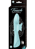 Load image into Gallery viewer, Touch Butterfly Silicone Rechargeable Rabbit Vibrator - Aqua/Blue
