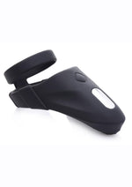 Load image into Gallery viewer, Trinity Men 10x Rechargeable Silicone Cock Ring with Vibrating Taint Stimulator - Black
