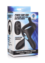 Load image into Gallery viewer, Trinity Men 7x Rechargeable Silicone Cock Ring with Taint Stimulator and Remote Control - Black
