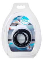 Load image into Gallery viewer, Trinity Men Silicone Cock Rings - Black - 3 Pack
