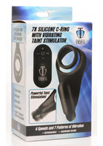 Load image into Gallery viewer, Trinity Men Silicone Rechargeable C-Ring with Vibrating Taint Stimulator and Remote Control - Black
