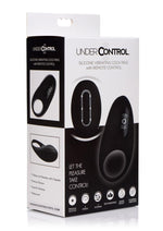Load image into Gallery viewer, Under Control Rechargeable Silicone Vibrating Cock Ring with Remote Control - Black
