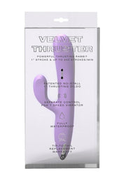Velvet Gogo All-In-1 Thruster Rechargeable Silicone Dildo - Purple