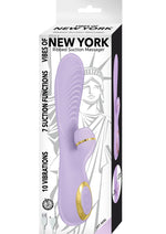 Load image into Gallery viewer, Vibes Of New York Ribbed Suction Rechargeable Silicone Vibrator - Purple

