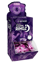 Load image into Gallery viewer, Vibrating Pleasure Ringz Disposable Cock Rings - Assorted Colors - 36 Per Bowl
