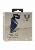 Load image into Gallery viewer, Viceroy Perineum Dual Ring Silicone Cock Ring - Blue
