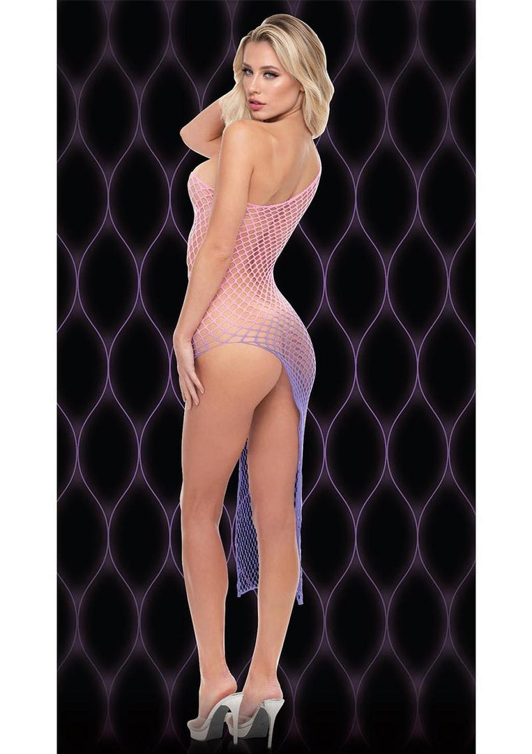 Violet Sky Off-The-Shoulder Mini Dress - Pink/Purple - One Size