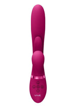 Load image into Gallery viewer, Vive Ena Rechargeable Silicone Triple Motor Thrusting G-Spot with Flapper and Air Wave Clit Stimulation Vibrator
