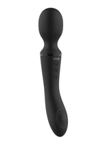 Load image into Gallery viewer, Vive Enora Rechargeable Silicone Double End Pulse Wave Wand and Vibrator - Black
