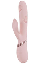 Load image into Gallery viewer, Vive Fronda Rechargeable Silicone Triple Motor G-Spot Vibrating and Tapping Leaf Clit Stimulator - Pink
