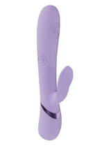 Load image into Gallery viewer, Vive Fronda Silicone Rechargeable Triple Motor G-Spot Vibrating and Tapping Leaf Clit Stimulator - Lavender/Purple

