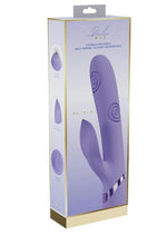 Load image into Gallery viewer, Vive Fronda Silicone Rechargeable Triple Motor G-Spot Vibrating and Tapping Leaf Clit Stimulator - Lavender/Purple
