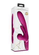 Load image into Gallery viewer, Vive Kura Rechargeable Silicone Triple Motor Thrusting G-Spot with Flapper and Air Wave Clit Stimulation Vibrator - Pink
