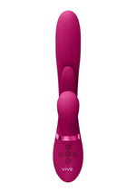 Load image into Gallery viewer, Vive Kura Rechargeable Silicone Triple Motor Thrusting G-Spot with Flapper and Air Wave Clit Stimulation Vibrator

