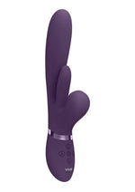 Load image into Gallery viewer, Vive Kura Rechargeable Silicone Triple Motor Thrusting G-Spot with Flapper and Air Wave Clit Stimulation Vibrator - Purple
