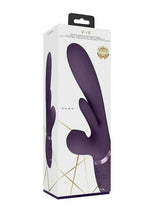 Load image into Gallery viewer, Vive Kura Rechargeable Silicone Triple Motor Thrusting G-Spot with Flapper and Air Wave Clit Stimulation Vibrator - Purple
