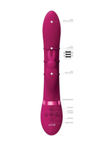 Load image into Gallery viewer, Vive Kura Rechargeable Silicone Triple Motor Up and Down Vibrating Triple Ring Rabbit
