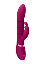 Load image into Gallery viewer, Vive Kura Rechargeable Silicone Triple Motor Up and Down Vibrating Triple Ring Rabbit

