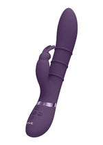 Load image into Gallery viewer, Vive Kura Rechargeable Silicone Triple Motor Up and Down Vibrating Triple Ring Rabbit - Purple
