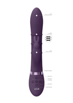 Load image into Gallery viewer, Vive Kura Rechargeable Silicone Triple Motor Up and Down Vibrating Triple Ring Rabbit
