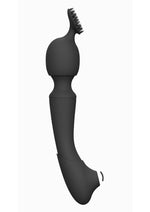 Load image into Gallery viewer, Vive Rechargeable Silicone Nami Pulse Wave and Vibrating Wand - Black
