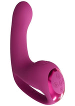 Load image into Gallery viewer, Vive Riko Rechargeable Silicone Triple Motor Thumper with Finger Motion Vibrator - Pink
