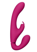 Load image into Gallery viewer, Vive Suki Rechargeable Silicone Vibrating Strapless Strap-On Rabbit - Pink
