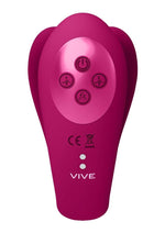 Load image into Gallery viewer, Vive Yoko Rechargeable Silicone Tripe Motor Dual Prongs with Clitoral Pulse Wave Vibrator - Pink
