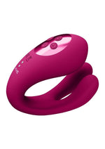 Load image into Gallery viewer, Vive Yoko Rechargeable Silicone Tripe Motor Dual Prongs with Clitoral Pulse Wave Vibrator
