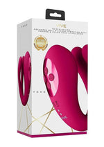 Load image into Gallery viewer, Vive Yoko Rechargeable Silicone Tripe Motor Dual Prongs with Clitoral Pulse Wave Vibrator - Pink
