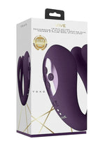 Load image into Gallery viewer, Vive Yoko Rechargeable Silicone Tripe Motor Dual Prongs with Clitoral Pulse Wave Vibrator - Purple
