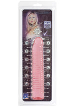 Load image into Gallery viewer, Vivid Sunrise Ribbed Jellie Dildo - Pink/Red - 7in
