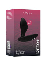 Load image into Gallery viewer, We-Vibe Ditto+ App Compatible Vibrating Rechargeable Silicone Butt Plug with Remote Control - Satin - Black
