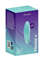 Load image into Gallery viewer, We-Vibe Moxie+ Wearable Rechargeable Silicone Panty Vibe Clitoral Stimulator with Remote Control - Aqua/Blue
