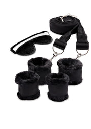 WhipSmart Fuzzy Bedroom Bondage Kit - Black