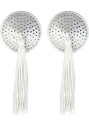 White Satin with White Stone and Tassel - White
