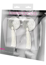 Load image into Gallery viewer, White Satin with White Stone and Tassel - White

