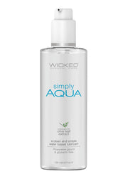 Wicked Simply Aqua Water Based Lubricant with Olive Leaf Extract - 4oz