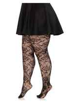 Load image into Gallery viewer, Wild Rose Net Tights - 1x-2x - Black
