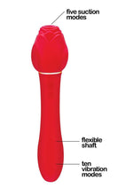 Load image into Gallery viewer, Wild Rose Rechargeable Silicone Suction + Vibrator - Red